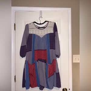 Umgee USA Patchwork Americana Dress size large